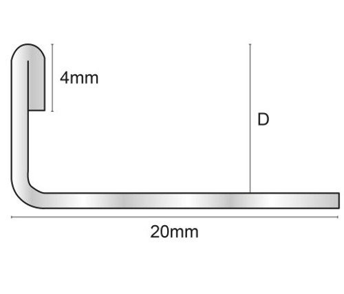 Formable Stainless Steel L Shape Tile Edge Trim-2.5m Formable Stainless Steel L Shape Tile Edge Trim-2.5m