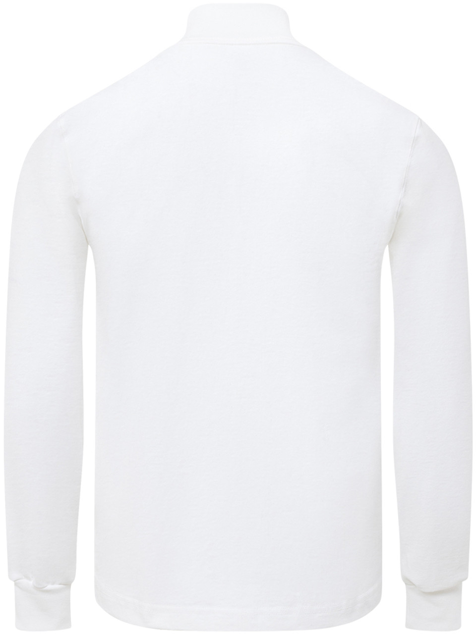 WHITE PREMIUM HEAVYWEIGHT MOCK NECK LONG SLEEVE T-SHIRT