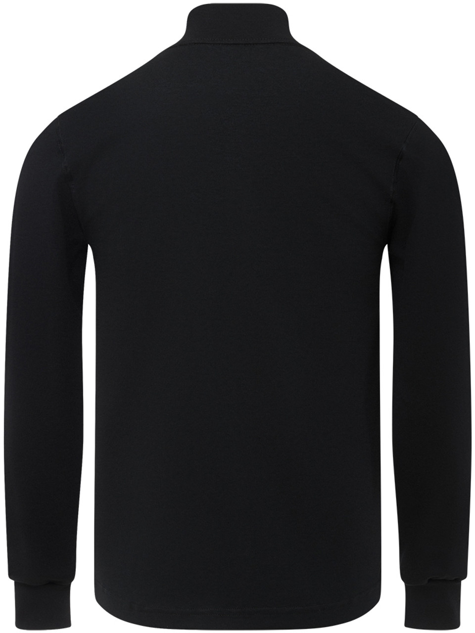 BLACK PREMIUM HEAVYWEIGHT MOCK NECK LONG SLEEVE T-SHIRT