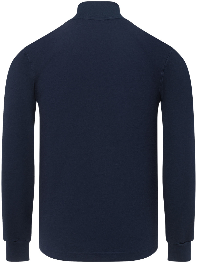 NAVY BLUE PREMIUM HEAVYWEIGHT MOCK NECK LONG SLEEVE T SHIRT - Enkalda