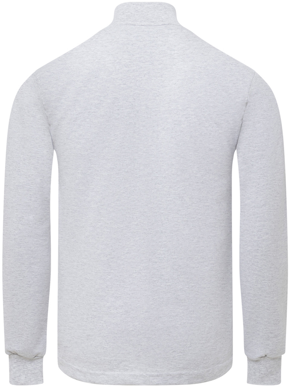 HEATHER GREY PREMIUM HEAVYWEIGHT MOCK NECK LONG SLEEVE T SHIRT