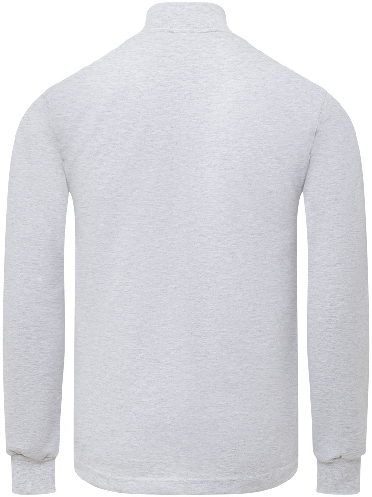 HEATHER GREY PREMIUM HEAVYWEIGHT MOCK NECK LONG SLEEVE T SHIRT