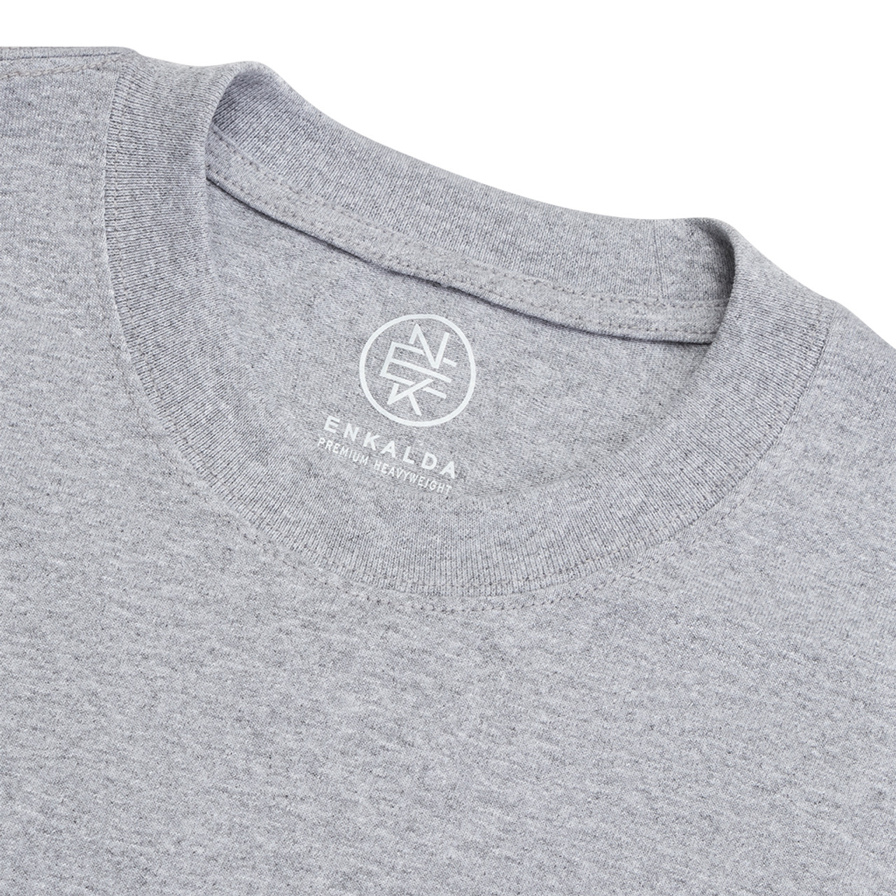 HEATHER GREY PREMIUM HEAVYWEIGHT T-SHIRT - Enkalda