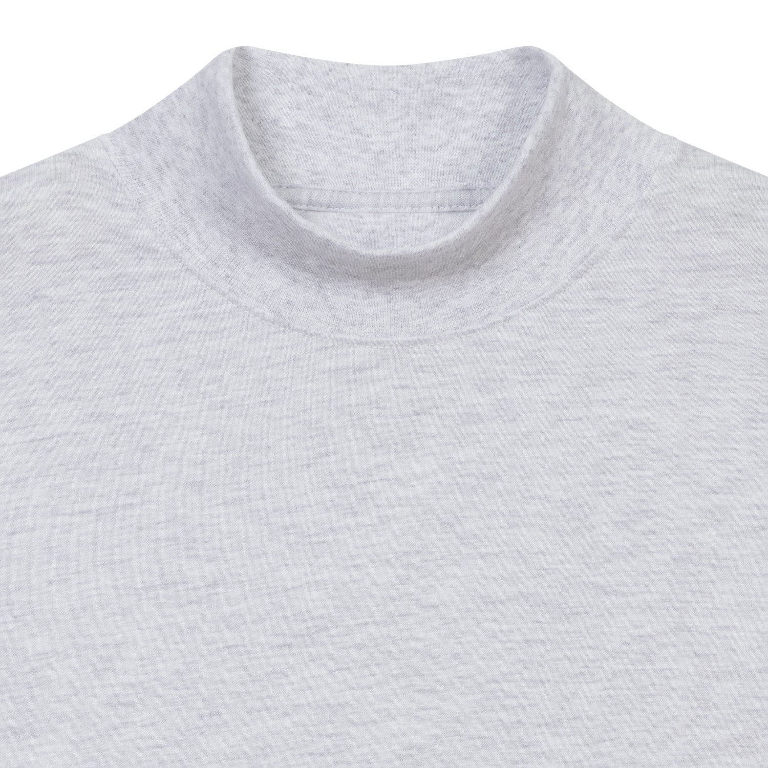 HEATHER GREY PREMIUM HEAVYWEIGHT MOCK NECK LONG SLEEVE T SHIRT