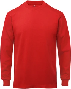 RED PREMIUM HEAVYWEIGHT LONG SLEEVE T-SHIRT