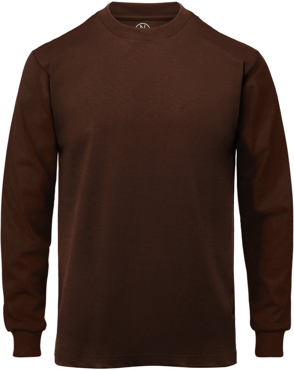 BROWN PREMIUM HEAVYWEIGHT LONG SLEEVE T-SHIRT