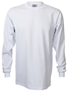 WHITE PREMIUM HEAVYWEIGHT LONG SLEEVE T-SHIRT