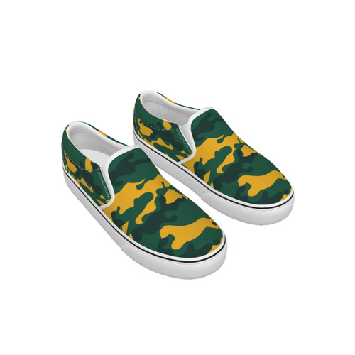 ATHLETIC GREEN AND GOLD CAMO SLIP-ON SHOE