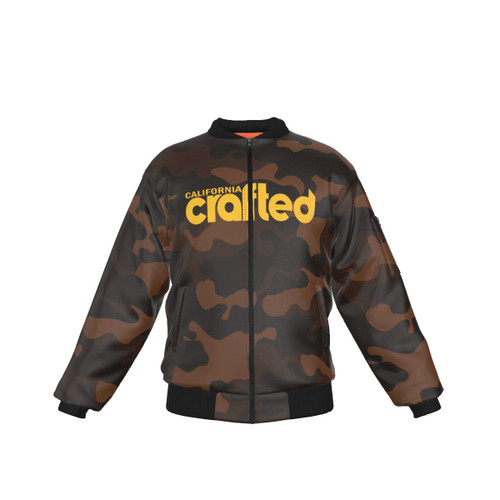 FRIAR BROWN AND GOLD CAMO BOMBER JACKET FRIAR BROWN AND GOLD CAMO BOMBER JACKET