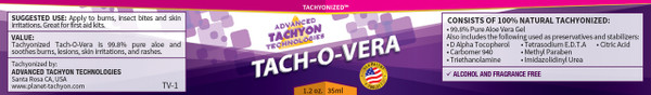 Tachyonized Tach-O-Vera Aloe Gel.