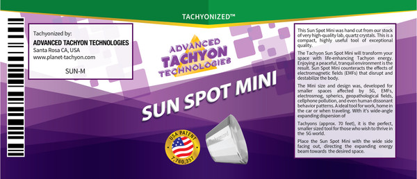 Tachyonized Sun Spot Mini Single.