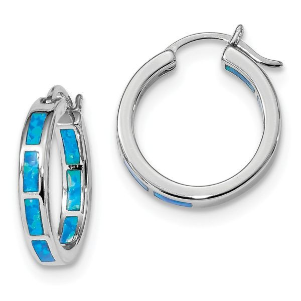 Hoop Opal Sterling Silver Tachyon Earrings.