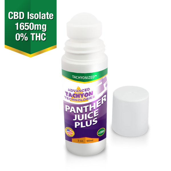 Tachyon Micro-S Panther Juice PLUS C.B.D. Roll-On Bottle
Use for muscle and joint pain, arthritis, swelling, strains, sprains, varicose veins, tendonitis, carpal tunnel syndrome, and cramps.