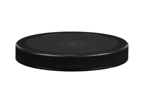 110-400 Black PP Round Cap with Phoenix Foil #3 (PET/PVC), Tri-Tab, Vented