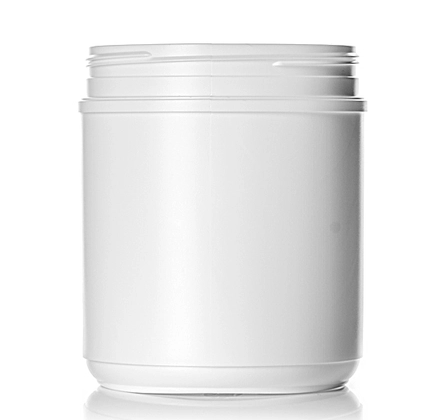 55 Ounce White HDPE Deep Skirt Round Canister, 70 Gram, 120 mm Neck