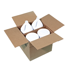 4 x 1 Gallon Blue White HDPE Industrial Round Bottle, 120 Gram, 38-400
