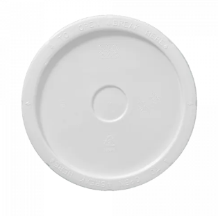1 Gallon White HDPE Cover, with Flow in Gasket, Round, with FIG