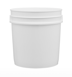 2 Gallon White Open Head HDPE Pail, Metal Handle, Round, Metal Handle