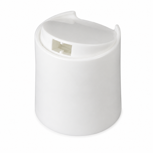28-410 White PP Round Disc-Top Cap, PS-020 Pressure Liner, Crab Claw Seal