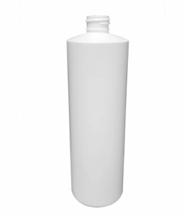 16 Ounce White HDPE Cylinder Bottle, 24-410