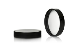 58-400 Black PP Round Cap, Smooth Top and Sides, Foam Liner