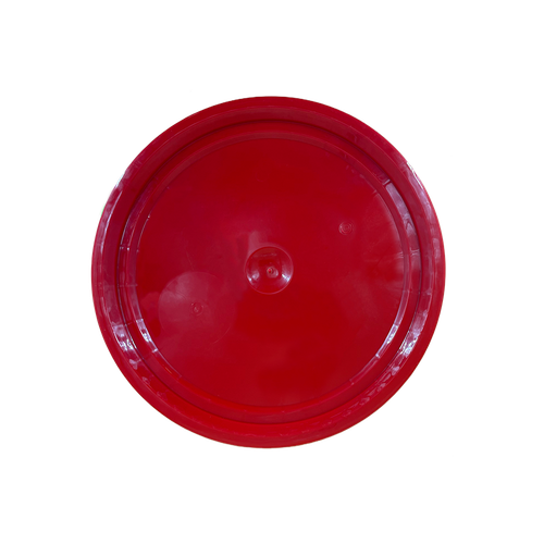 5 Gallon Red HDPE Cover, with Rubber Gasket, Round, W/Rubber Gasket