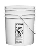 4.25 Gallon White Open Head HDPE Pail, Metal Bail, Round, with Metal Bail & CWL