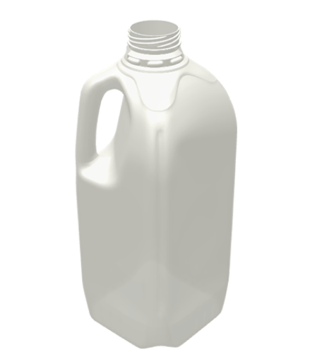 64 Ounce Natural HDPE Milk Jug with Handle, 43 Gram, ISS Finish, 38 mm