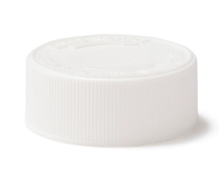 38-400 White PP Child Resistant Cap, Backliner Selig LE-19, HS for PE/Foam