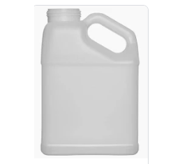 1 Gallon Natural HDPE Slant Handleware Rectangle Bottle, 63-485