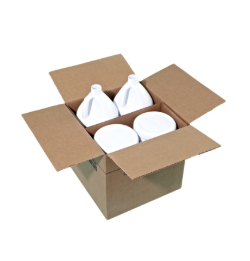 4 x 1 Gallon Blue White HDPE Industrial Round Bottle, 150 Gram, 38-400