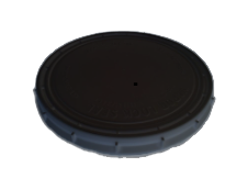 37.2 Ounce Black HDPE Round Vapor-Lock Lid