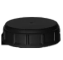 63 mm Black PP SO1 Cap, Heat-Seal Liner