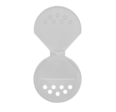 63-485 White PP Round Choice Shaker Cap, 7-Hole 0.200 with Spoon Opening, Universal Liner