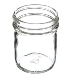 8 Ounce Clear Glass Straight Side Round Jar, 70-450