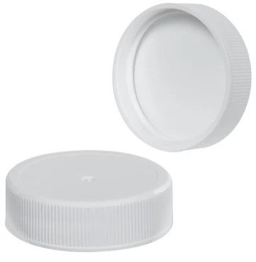 38-400 White PP Cap with Circumvent 4 Liner (F217 or SS226 Foam), Vent Hole