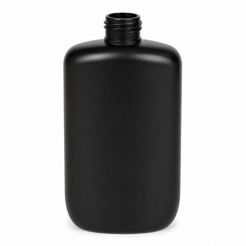4 Ounce Black PVC Ribbed Oval Bottle, 15 Gram, 20-410