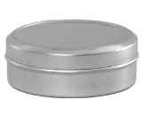 2 Ounce Silver Tin Can and Cover, Unlined