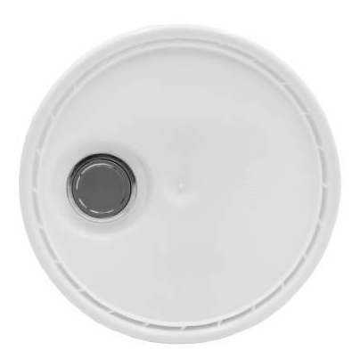 5 Gallon White HDPE Cover, with Dry Seal Gasket, Round, Pry-Off Dry Seal