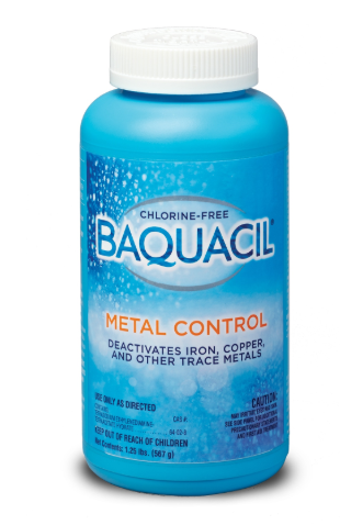 25 Ounce Blue HDPE Baquacil Boston Round Bottle, 53-400