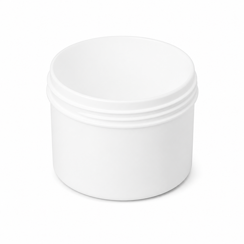 8 Ounce White PP Straight-Sided Jar, Regular Wall, 89-400