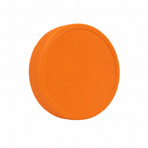 89-400 Orange Continuous Thread Cap, NBE-340T Heat-Seal Foil for PE (0.008" C1S / FSM-1), Seal For Your Protection Print