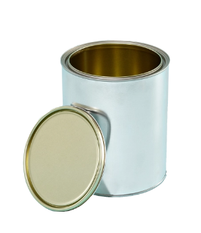 1 Gallon plain Tin Can, Gold Lined, Double Tight, No Ears, Beaded