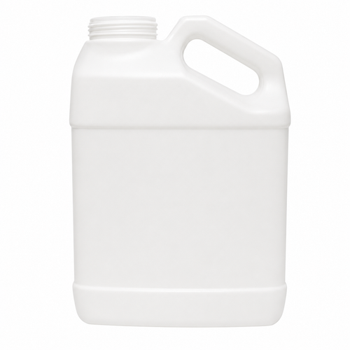 128 Ounce White HDPE F-Style Slant Handleware Bottle, 170 Gram, 53-400