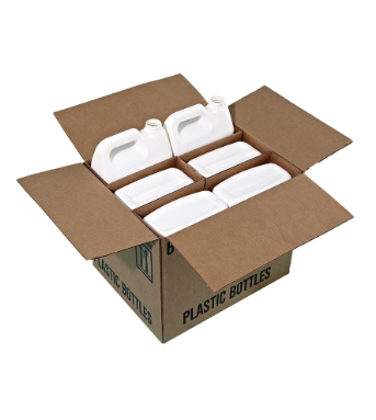 4 x 1 Gallon White HDPE F-Style  Bottle, UN(Y26.9/S) with Corrugated Box, 38 mm