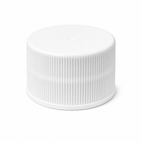 28-410 White PP Round Continuous Thread Cap with Foam Liner