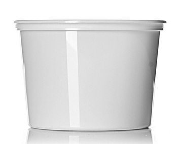 21.5 Ounce White PP Round Tub