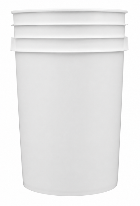 6 Gallon White Open Head HDPE Pail, Metal Handle, Round, W/CWL Metal Handle 180