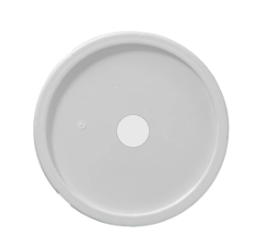 4.13 Gallon White HDPE Cover, Round, with Center Punched