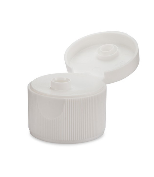 24-410 White PP Flip-Top Cap, 0.25" Orifice, PS-113 Uni-Foam Liner